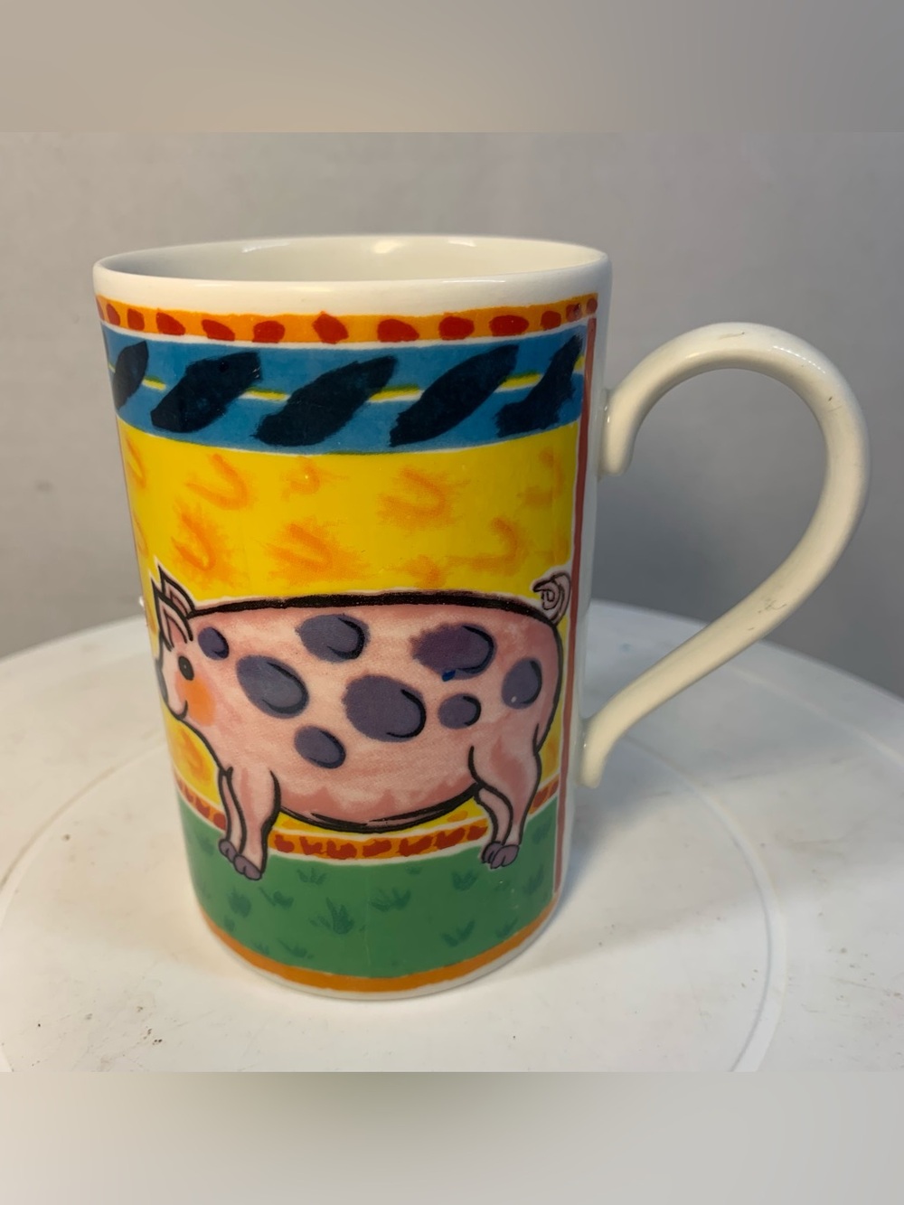 Vintage Dunoon “Farmyard” Cute Pig Ceramic Coffee Mug.             3908